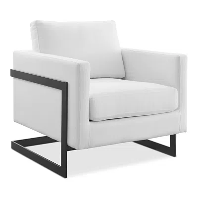 Modway Posse Upholstered Fabric Accent Chair In White