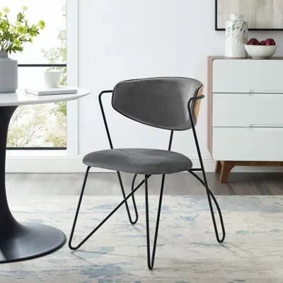 Modway Prevail Frame Dining And Accent Performance Velvet Chair By  In Black,gold