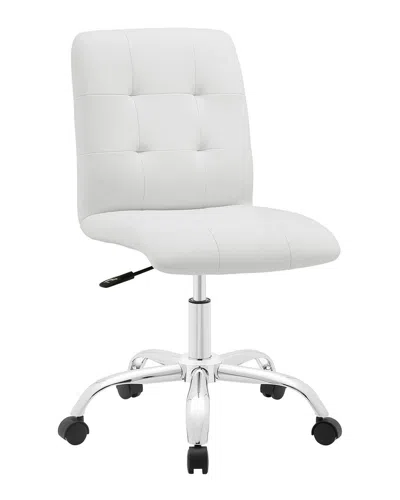 Modway Prim Armless Mid Back Office Chair In White