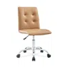 Modway Prim Armless Mid Back Office Chair In Brown