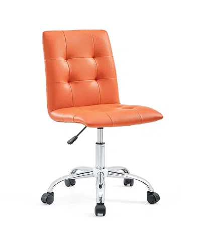 Modway Prim Armless Mid Back Office Chair In Orange