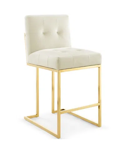 Modway Privy Gold Stainless Steel Performance Velvet Counter Stool