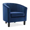 Modway Prospect Channel Tufted Upholstered Velvet Armchair In Navy