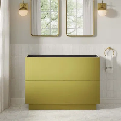 Modway Quantum 47" Double Bathroom Vanity Base Only In Tan In Gold