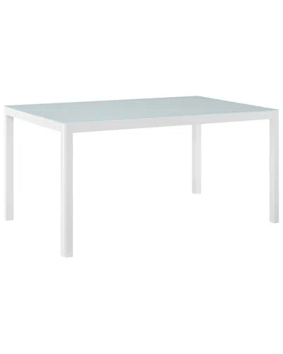 Modway Raleigh 59 Outdoor Patio Aluminum Dining Table In White