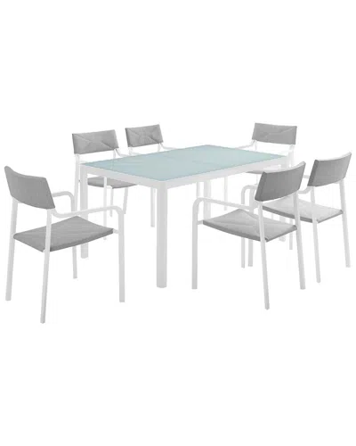 Modway Raleigh 7pc Outdoor Patio Dining Set In White