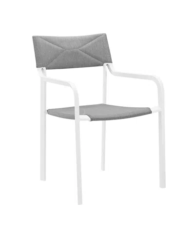 Modway Raleigh Stackable Outdoor Patio Aluminum Dining Armchair In Gray