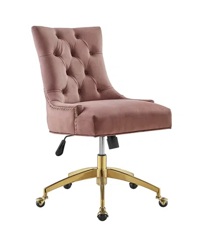 Modway Regent Tufted Performance Velvet Office Chair In Pink