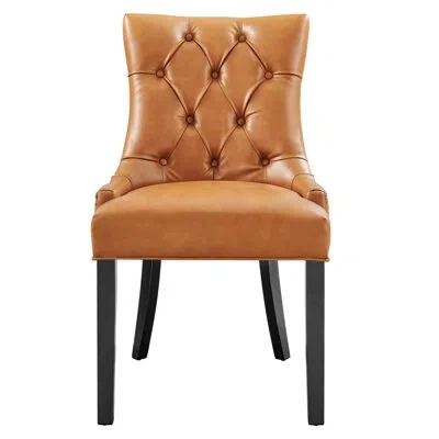 Modway Regent Tufted Vegan Leather Upholstered Parsons Dining Chair In Tan