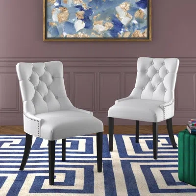 Modway Regent Vinyl/rubberwood Dining Chairs In White
