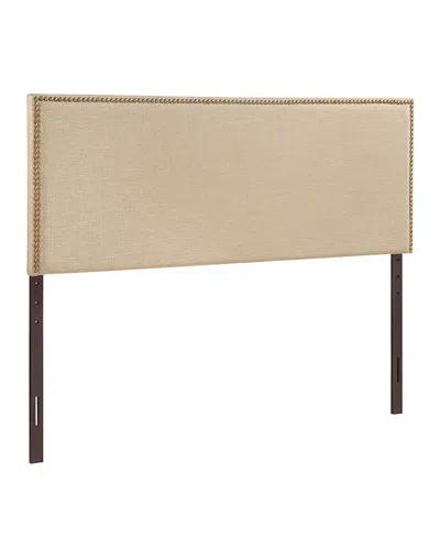 Modway Region Nailhead Upholstered Headboard, Queen In Brown