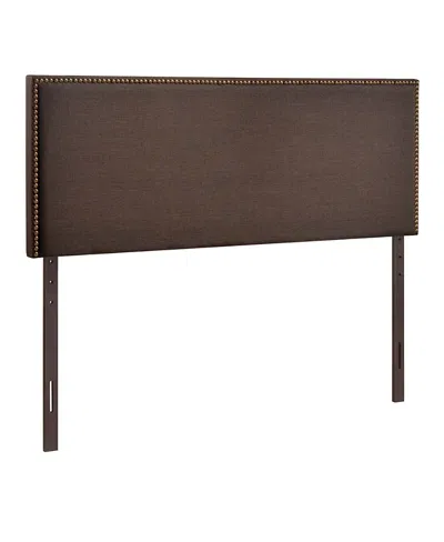 Modway Region Nailhead Upholstered Headboard, Queen In Brown