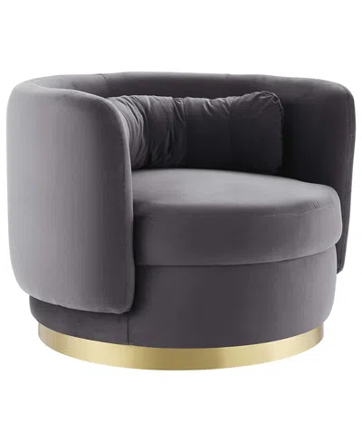 Modway Relish Performance Velvet Swivel Chair In Purple