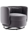 Modway Relish Performance Velvet Swivel Chair In Black