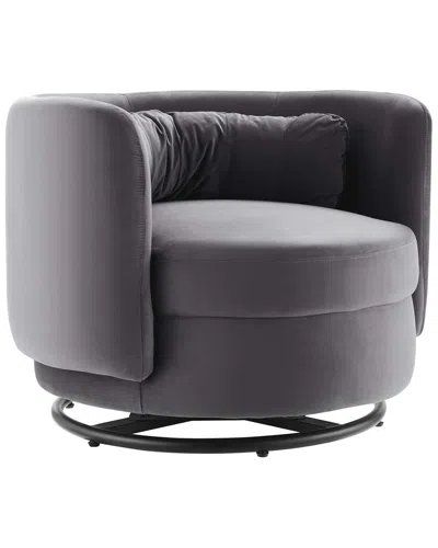 Modway Relish Performance Velvet Swivel Chair In Black