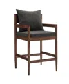 Modway Remington Wood Counter Stool In Gray