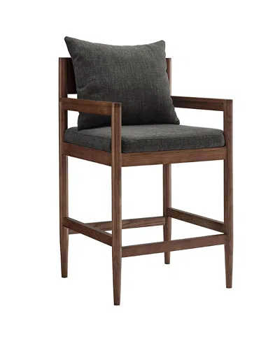 Modway Remington Wood Counter Stool In Gray