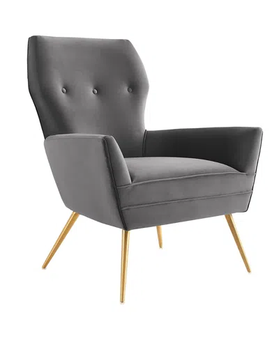 Modway Renata Button Tufted Performance Velvet Armchair In Gray