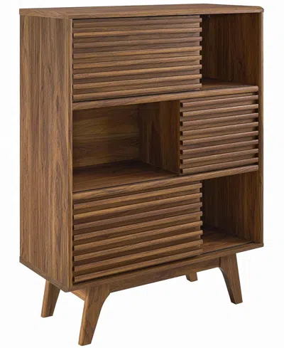 Modway Render 3-tier Display Storage Cabinet Stand In Brown