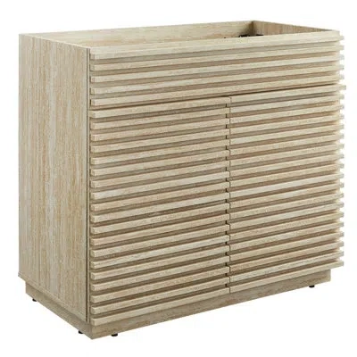 Modway Render 36" Faux Travertine Bathroom Vanity Cabinet (sink Not Included) In Travertine In Neutral