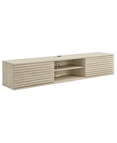 Modway Render 70 Faux Travertine Wall-mount Media Console Tv Stand In Neutral