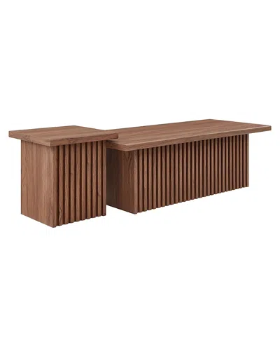Modway Render Nesting Coffee Tables, Set Of 2 In Brown