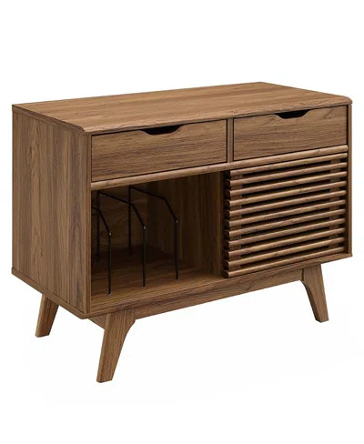 Modway Render Vinyl Record Display Stand In Brown