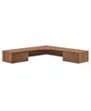 Modway Render Wall Mount Corner Office Desk In Brown