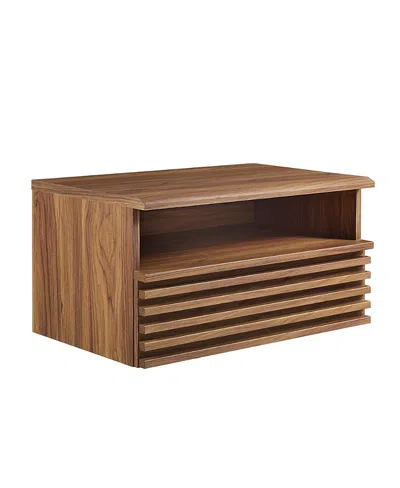 Modway Render Wall-mount Nightstand In Brown