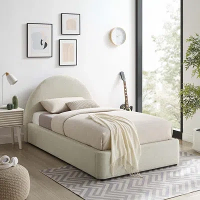 Modway Resort Performance Velvet Arched Round Platform Bed In Neutral