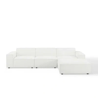 Modway Restore 4-piece Sectional Sofa In White Polyester