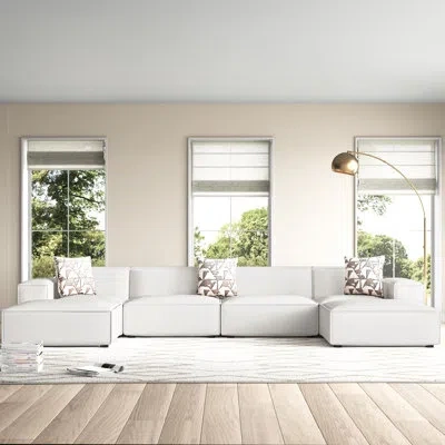 Modway Restore 6-piece Sectional Sofa In White Polyester