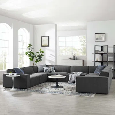 Modway Restore 8-piece Sectional Sofa In Charcoal
