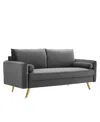Modway Revive Performance Velvet Sofa In Multi