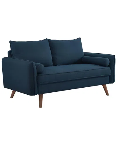 Modway Revive Upholstered Fabric Loveseat In Blue