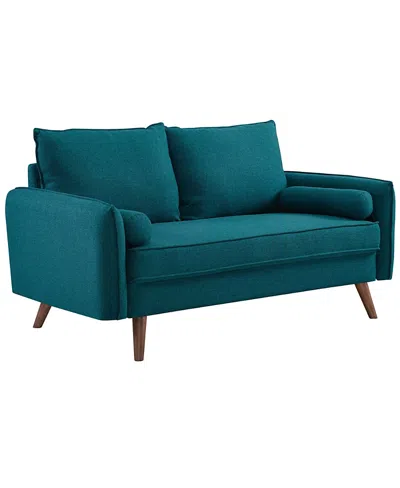 Modway Revive Upholstered Fabric Loveseat In Blue
