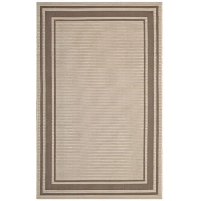Modway Rim Solid Border Borderline Indoor And Outdoor Area Rug In Brown;beige