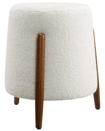 Modway Riven Upholstered Boucle Fabric Ottoman In White