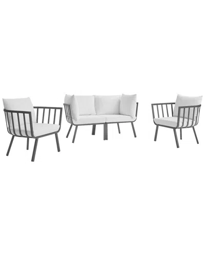 Modway Riverside 4-piece Outdoor Patio Set In Gray