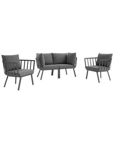 Modway Riverside 4-piece Outdoor Patio Set In Gray