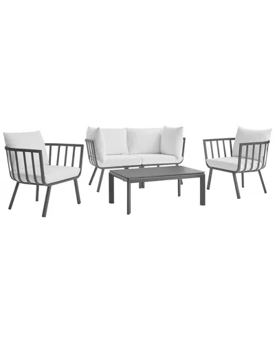 Modway Riverside 5-piece Outdoor Patio Set In Gray