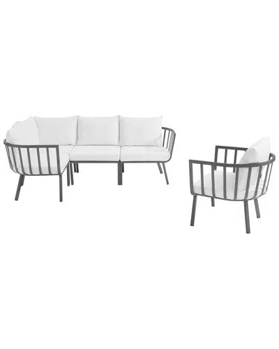 Modway Riverside 5-piece Outdoor Patio Set In Gray