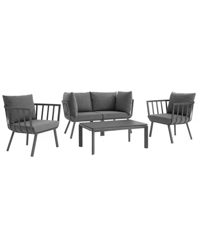Modway Riverside 5-piece Outdoor Patio Set In Gray