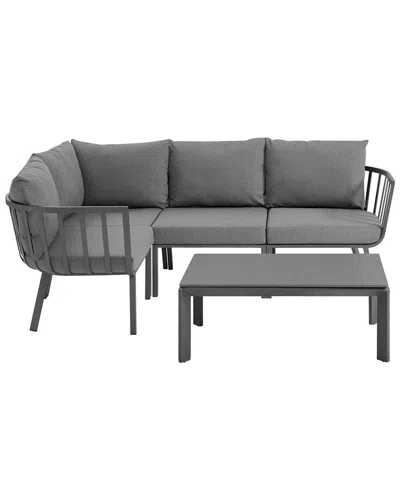 Modway Riverside 5-piece Outdoor Patio Set In Gray