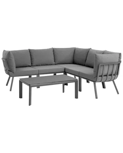 Modway Riverside 6-piece Outdoor Patio Set In Gray