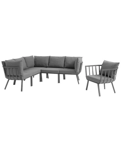 Modway Riverside 6-piece Outdoor Patio Set In Gray