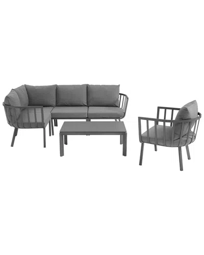 Modway Riverside 6-piece Outdoor Patio Set In Gray