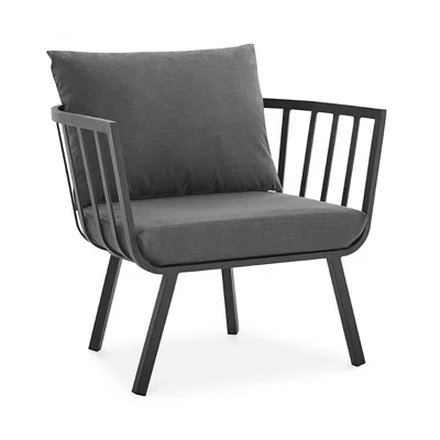 Modway Riverside Outdoor Patio Aluminum Armchair In Gray