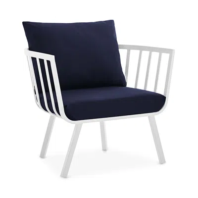 Modway Riverside Outdoor Patio Aluminum Armchair In Blue