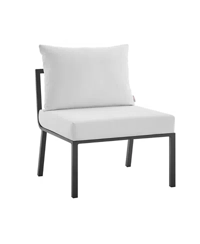 Modway Riverside Outdoor Patio Aluminum Armless Chair In White